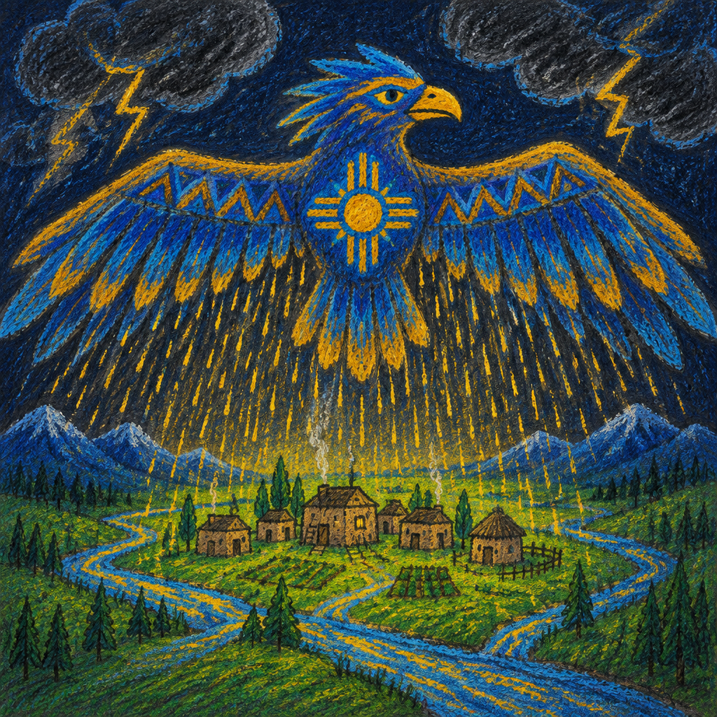 Crayon illustration of the duty of the Thunderbird